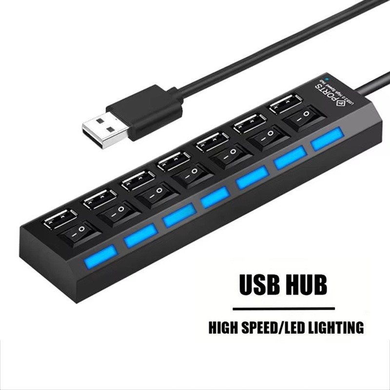 Usb Hub 7 Port - 7 Port USB 2.0 Hub Splitter