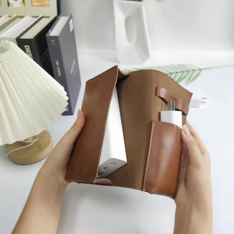 Tech Accessories Organizer Pouch - 1PC PU Leather Multi-Compartment Organizer Portable