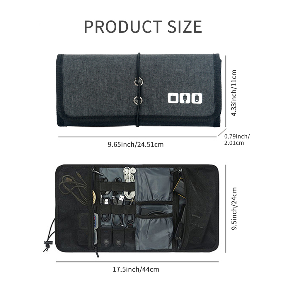 Tech Accessories Organizer Pouch - Home Cable Organizer Pouch | Roll-Up