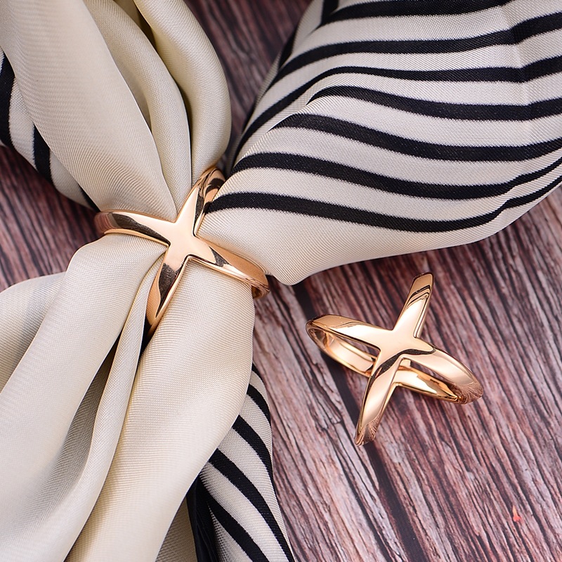 Useful Tech Accessories - X-Shaped Scarf Clips - Elegant Silk