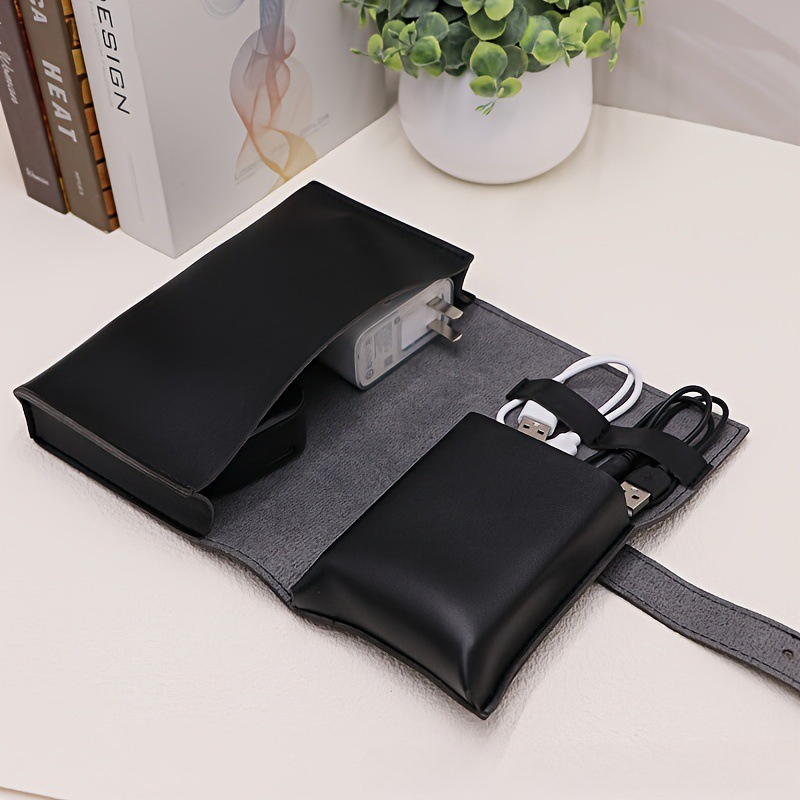 Tech Accessories Organizer Pouch - 1pc Leather Tech Organizer Pouch Portable