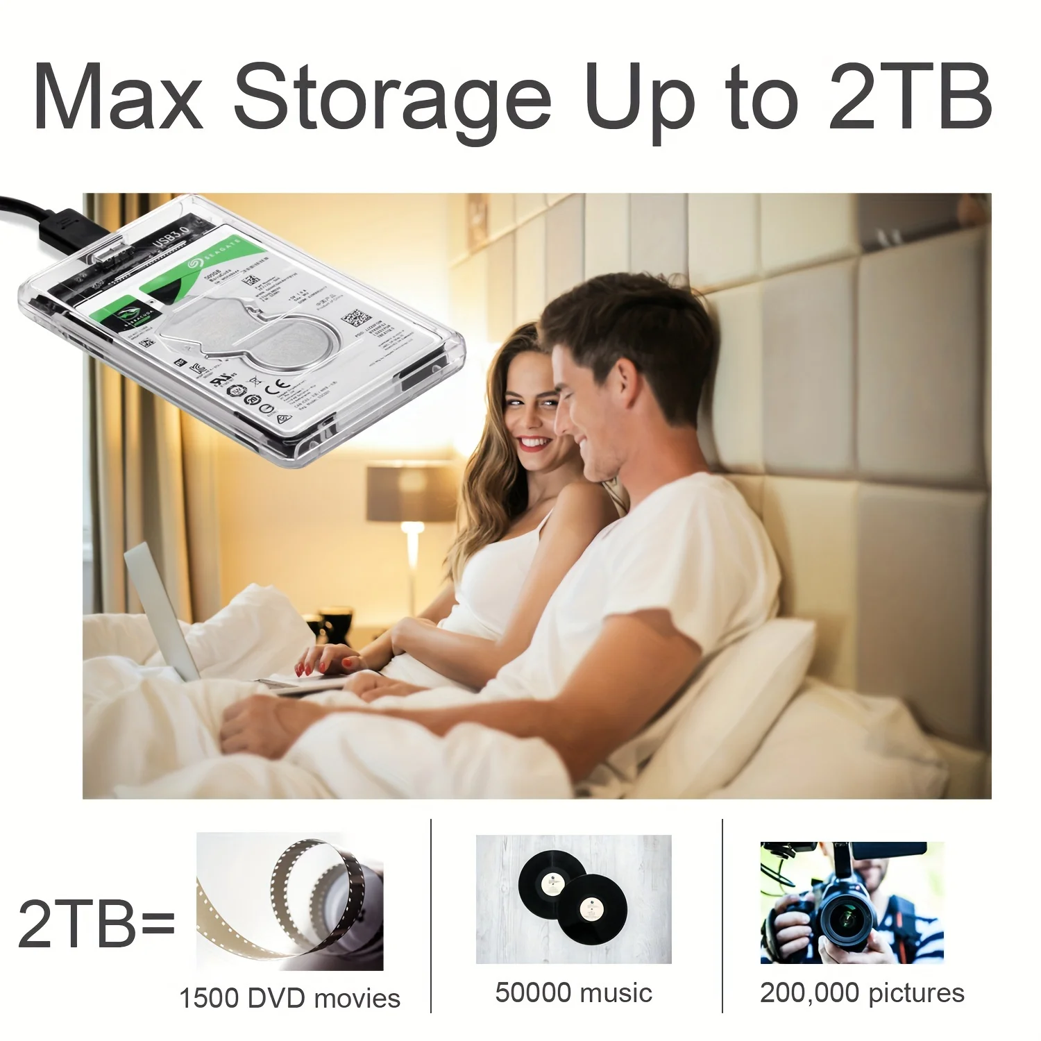 Portable Ssd Enclosure - Transparent 2.5 Inch HDD Enclosure SATA