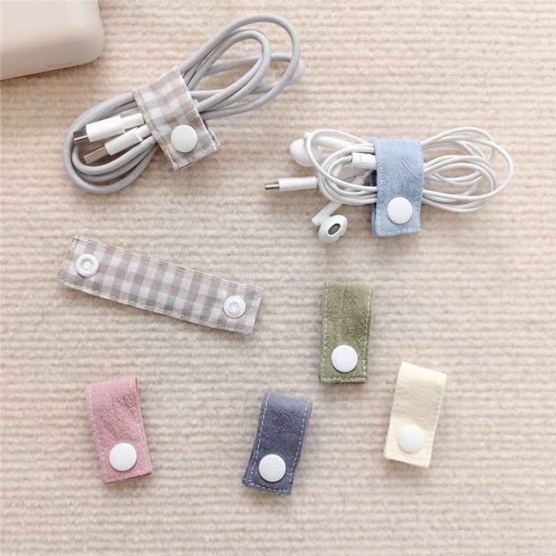 Travel Cable Organizer - Fabric Cable Organizer Reusable Ties for