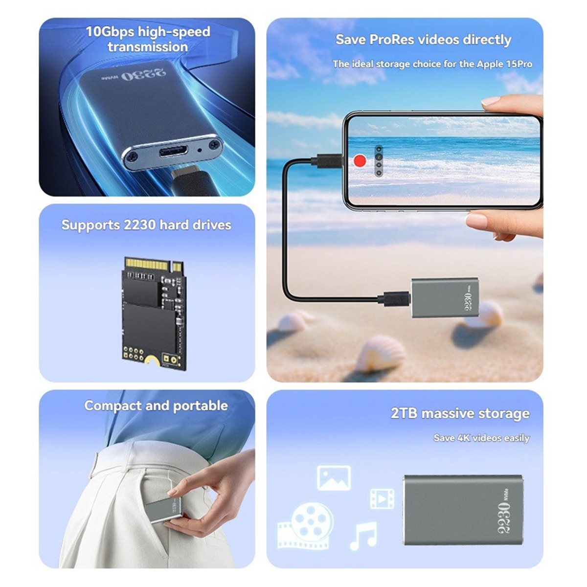 A40I M.2 NVMe SSD Enclosure -  - đánh giá và giá Portable Ssd Enclosure
