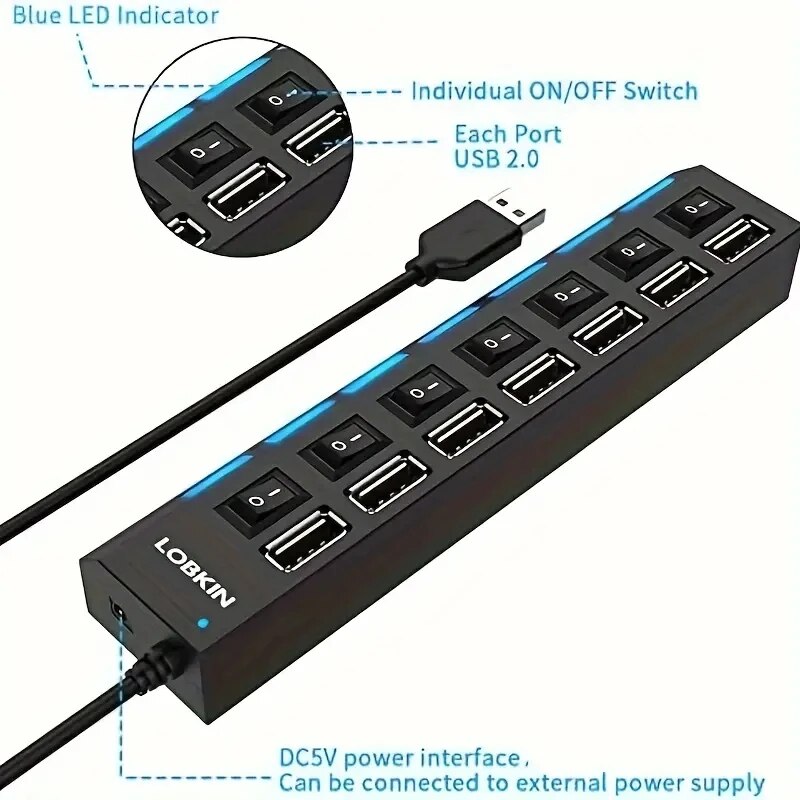High Speed 4/7 Ports USB HUB 2 - đánh giá và giá Usb Hub 7 Port