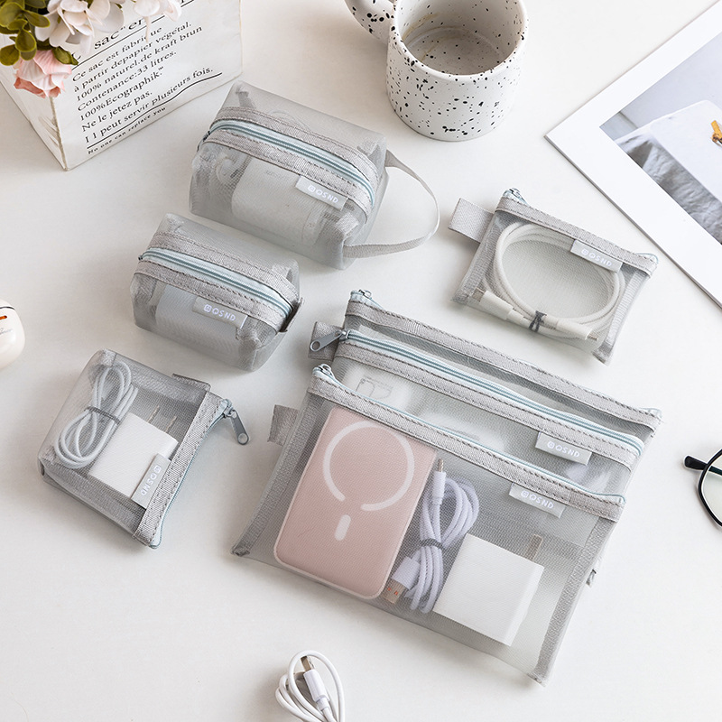 Transparent mesh data cable st - đánh giá và giá Travel Cable Organizer