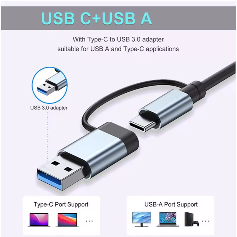 7 Ports USB A C Hub Concentrat - đánh giá và giá Usb Hub 7 Port