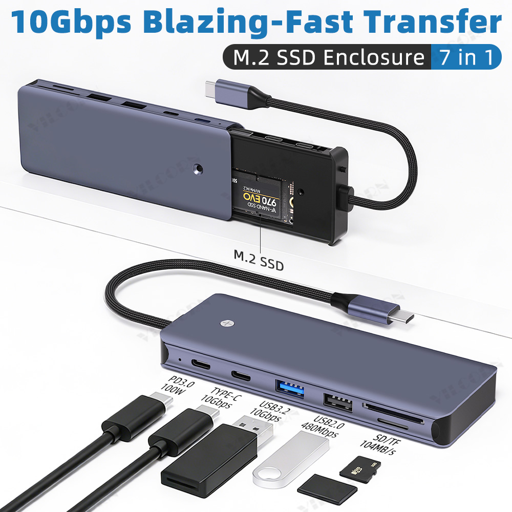 7in1 USB C Hub For MacBook Pro - đánh giá và giá Portable Ssd Enclosure
