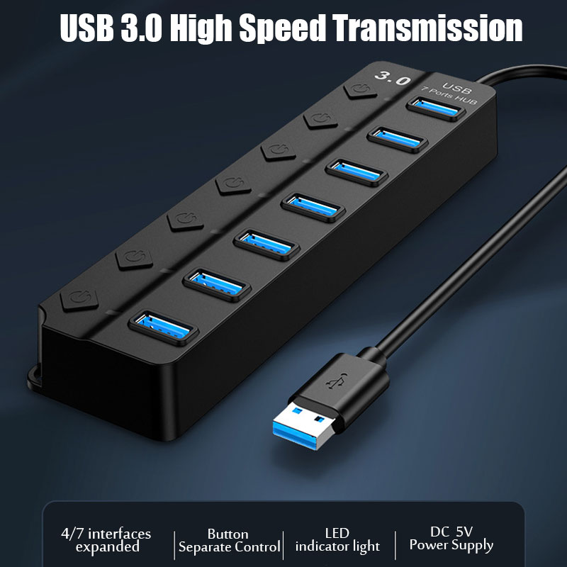 7 In 1 USB 3.0 Hub Multi USB S - đánh giá và giá Usb Hub 7 Port