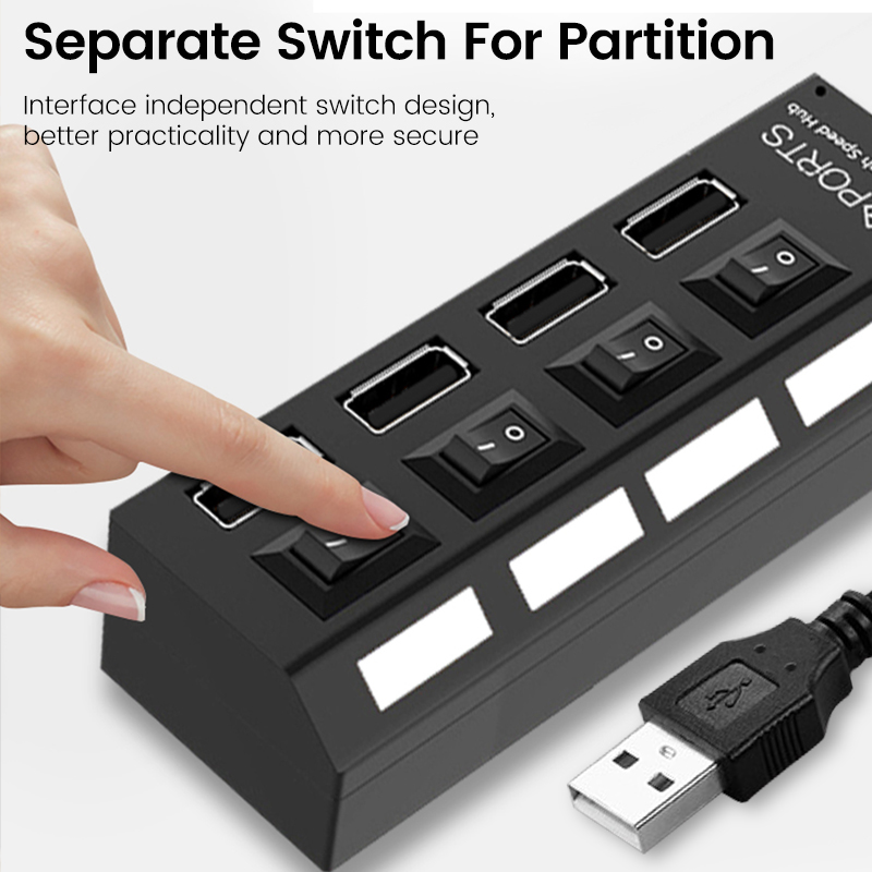 USB 2.0 Hub đa USB Splitter cổ - đánh giá và giá Usb Hub 7 Port