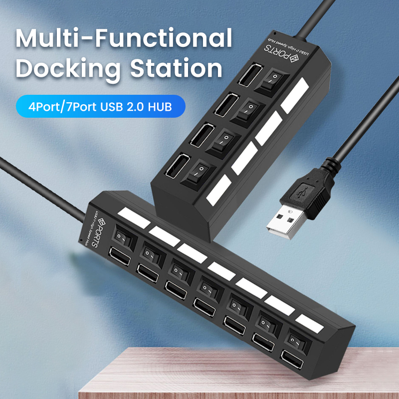 USB 2.0 Hub đa USB Splitter cổ - đánh giá và giá Usb Hub 7 Port