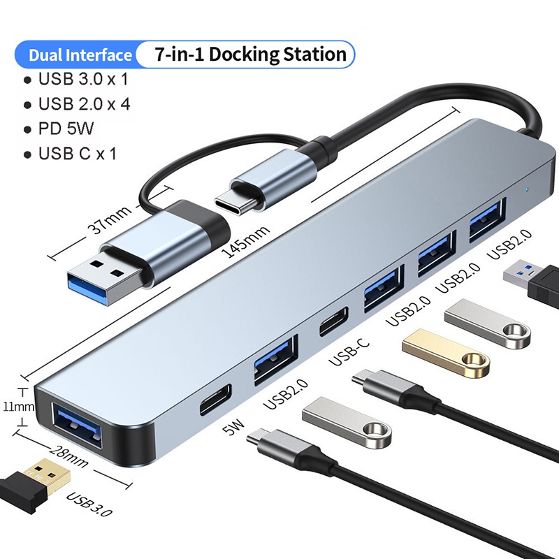 7 In 1 USB C Extender Adapter  - đánh giá và giá Usb Hub 7 Port