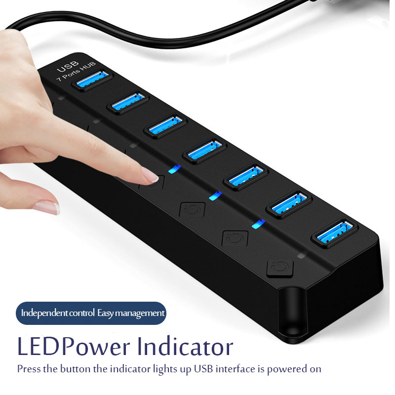USB Hub USB 3.0 Power Adapter  - đánh giá và giá Usb Hub 7 Port