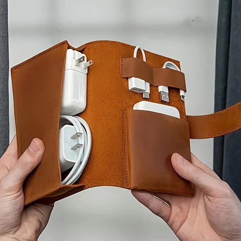 1PC PU Leather Multi-Compartme - đánh giá và giá Tech Accessories Organizer Pouch