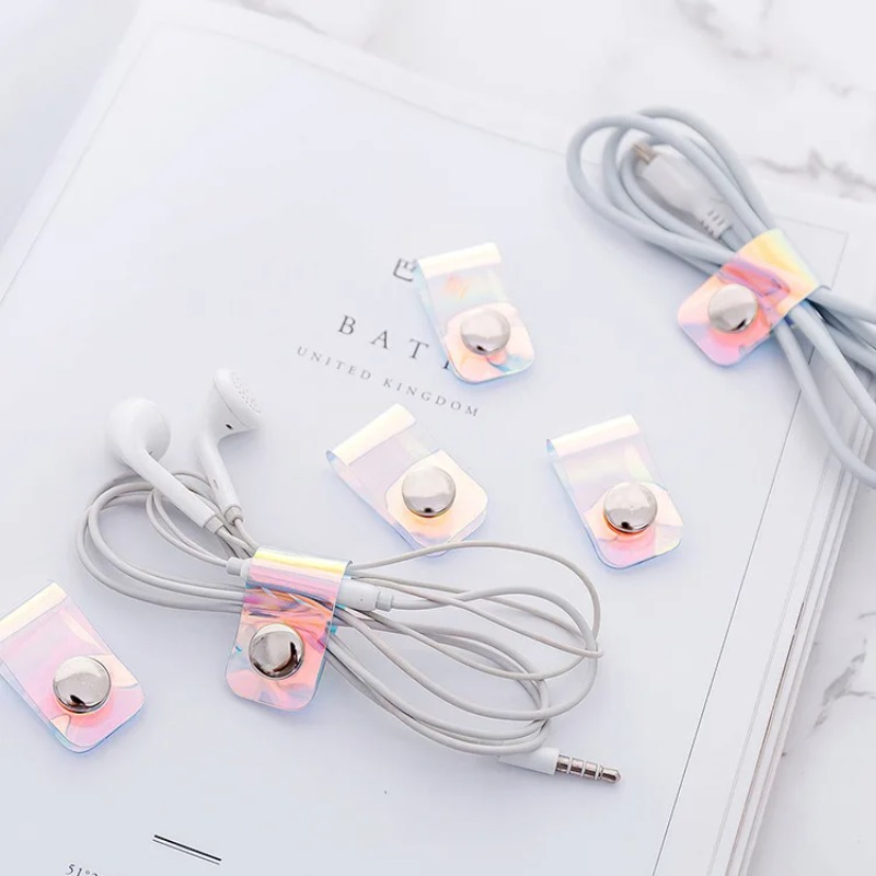 5Pcs INS Laser PVC Starp Data  - đánh giá và giá Travel Cable Organizer