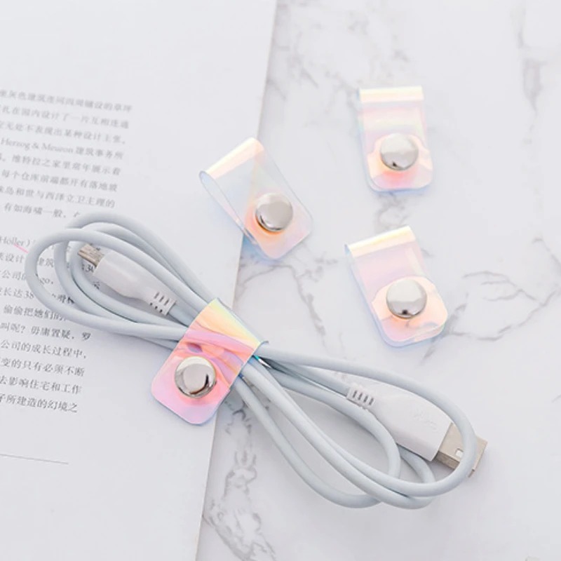 5Pcs INS Laser PVC Starp Data  - đánh giá và giá Travel Cable Organizer