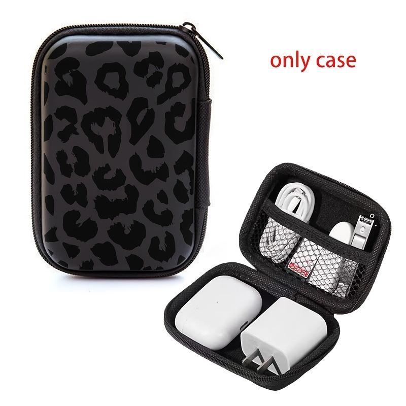 Black Leopard Print EVA Hard S - đánh giá và giá Travel Cable Organizer