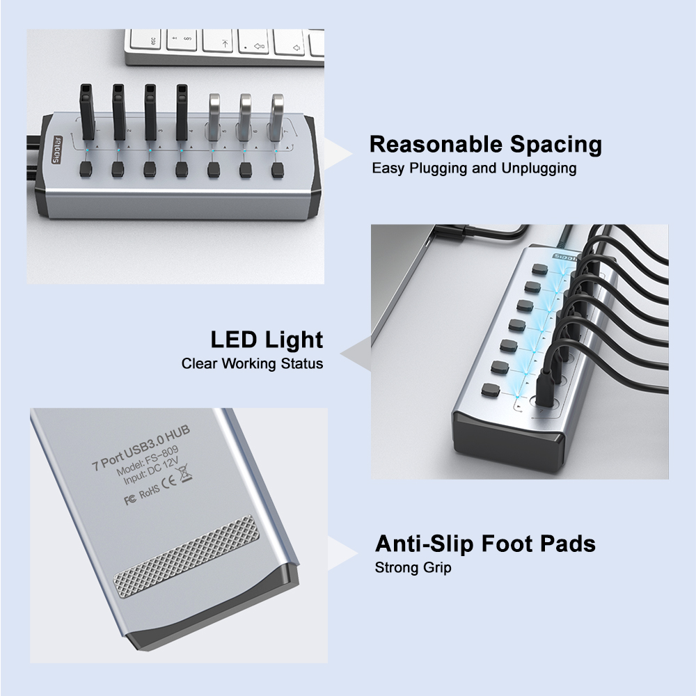 Sipolar USB Hub with BC1.2     - đánh giá và giá Usb Hub 7 Port