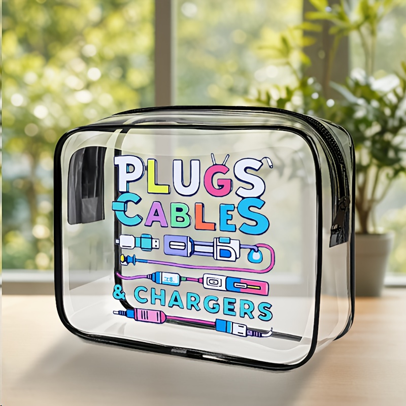 1pc Large Clear Cable Organize - đánh giá và giá Tech Accessories Organizer Pouch