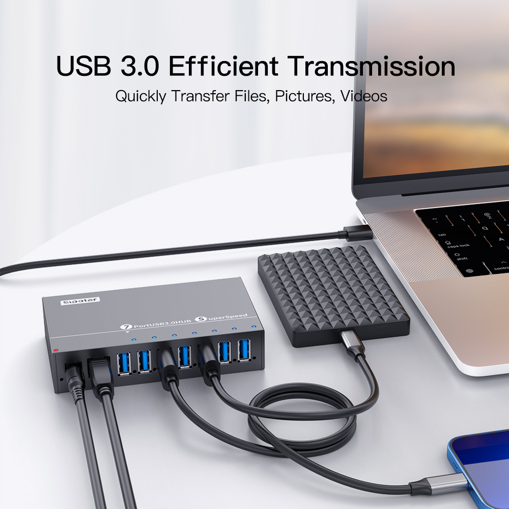 A-173 Sipolar 7 Port Usb Hub 3 - đánh giá và giá Usb Hub 7 Port