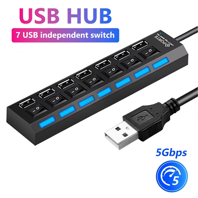 7 Port USB 2.0 Hub Splitter Fo - đánh giá và giá Usb Hub 7 Port
